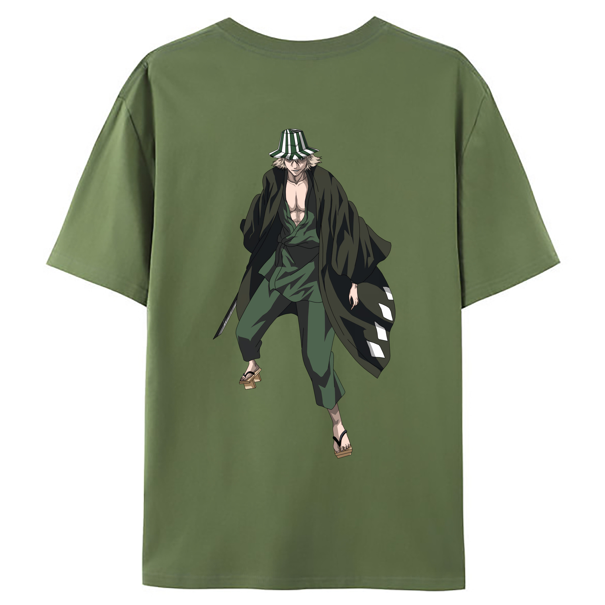 （画像用） "ブリーチ 浦原 喜助（うらはら きすけ） BLEACH Urahara Kisuke " 綿100％ メンズ半袖Tシャツ（バックプリント） 通気性